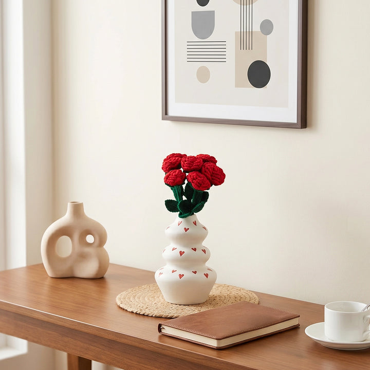 La Vie En Rose Vase And Flower Combo