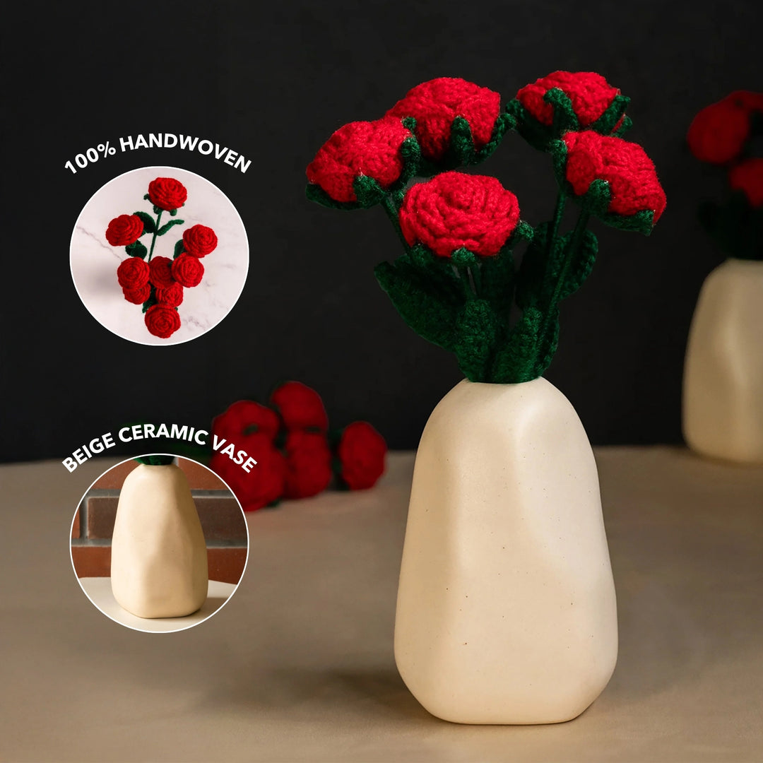 La Vie En Rose Vase And Flower Combo