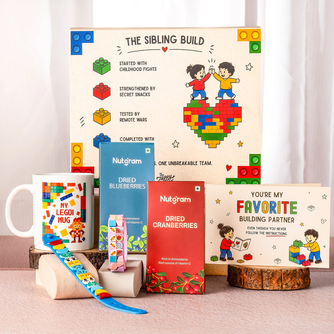 build a bond lego rakhi band with dried fruit jars