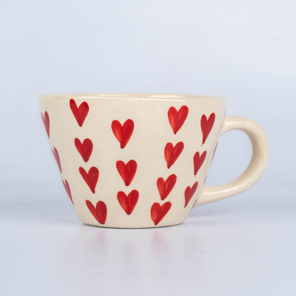Heart Ceramic Cup And Saucer Set