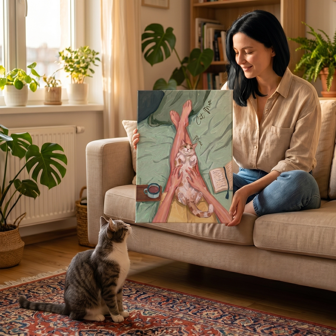Meow Mornings | Canvas Frame
