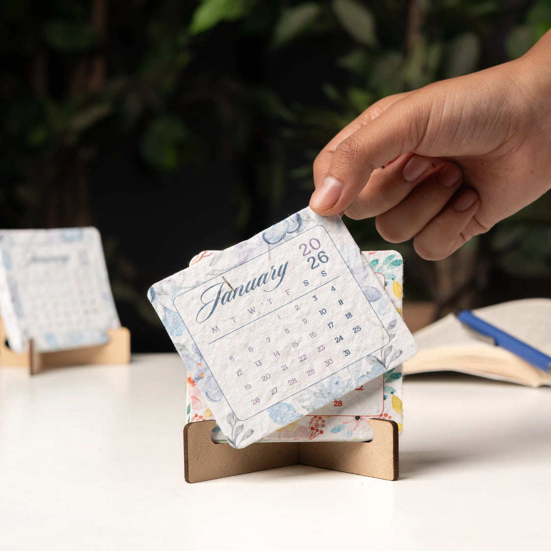 Mini Plantable MDF Stand Calendar