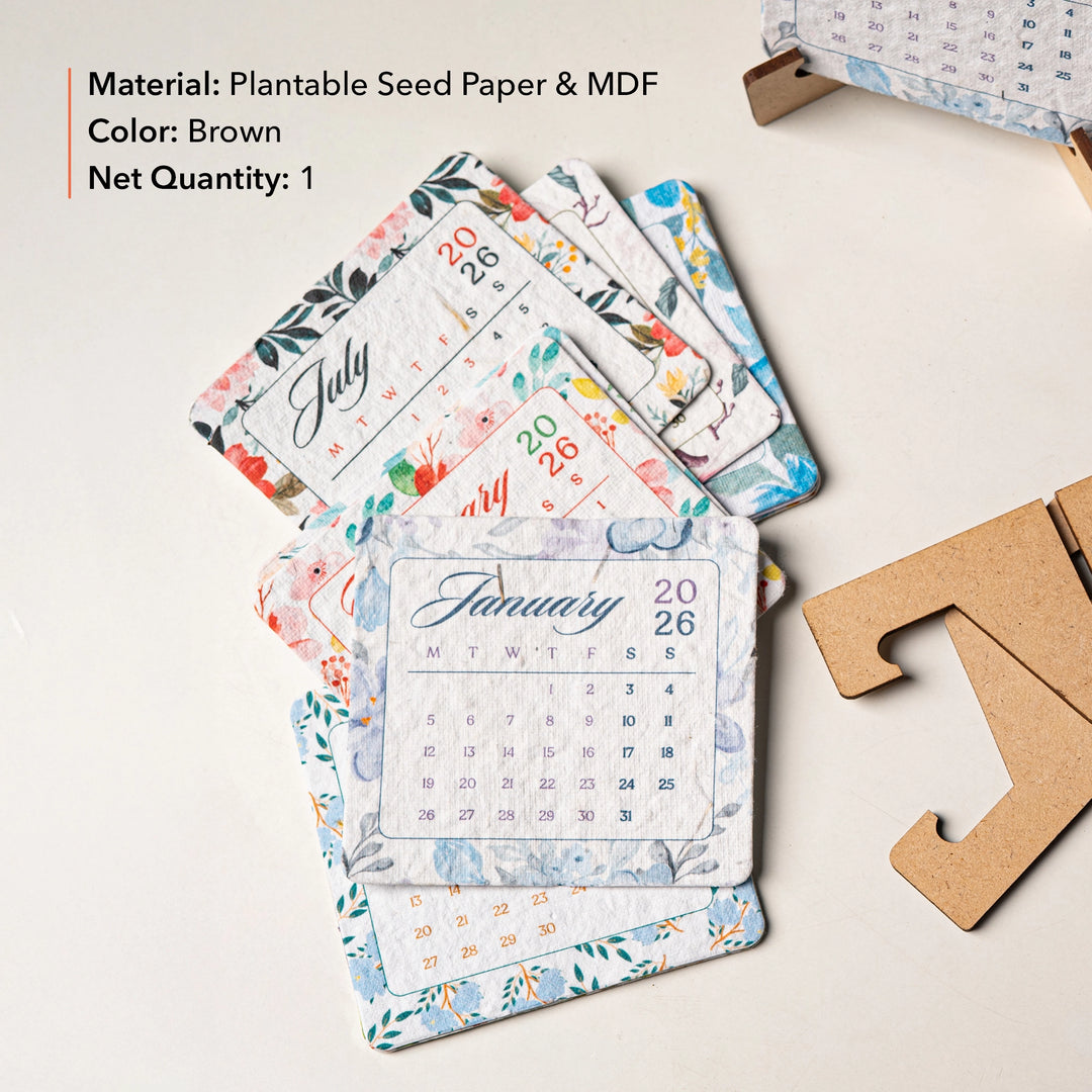 Mini Plantable MDF Stand Calendar
