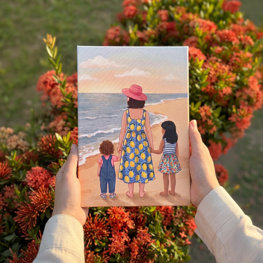 Mom By The Beachside | Canvas Frame