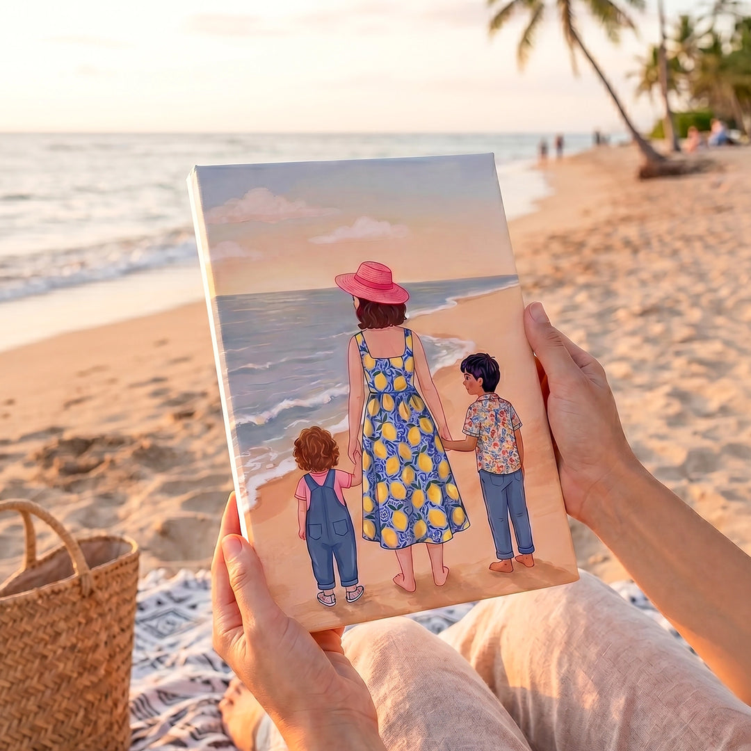Mom By The Beachside | Canvas Frame