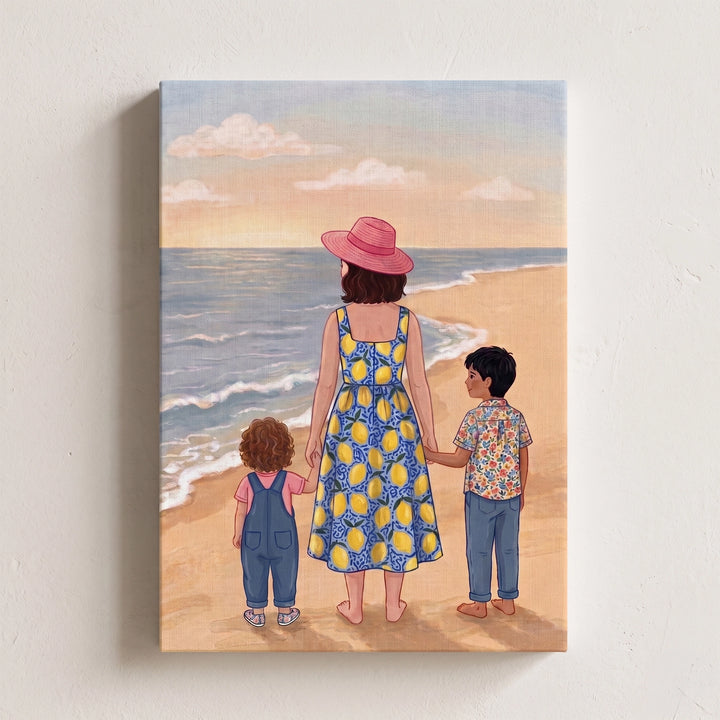 Mom By The Beachside | Canvas Frame