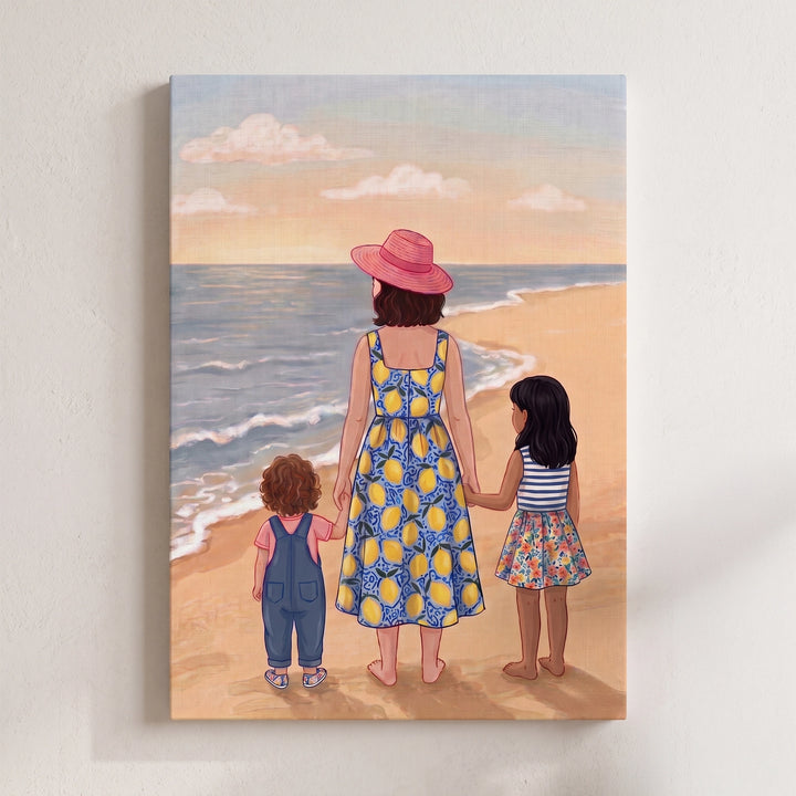 Mom By The Beachside | Canvas Frame
