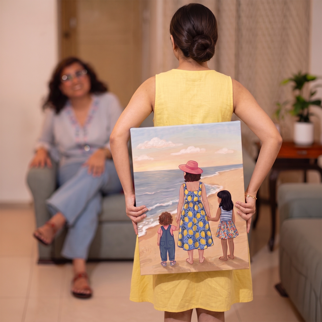 Mom By The Beachside | Canvas Frame