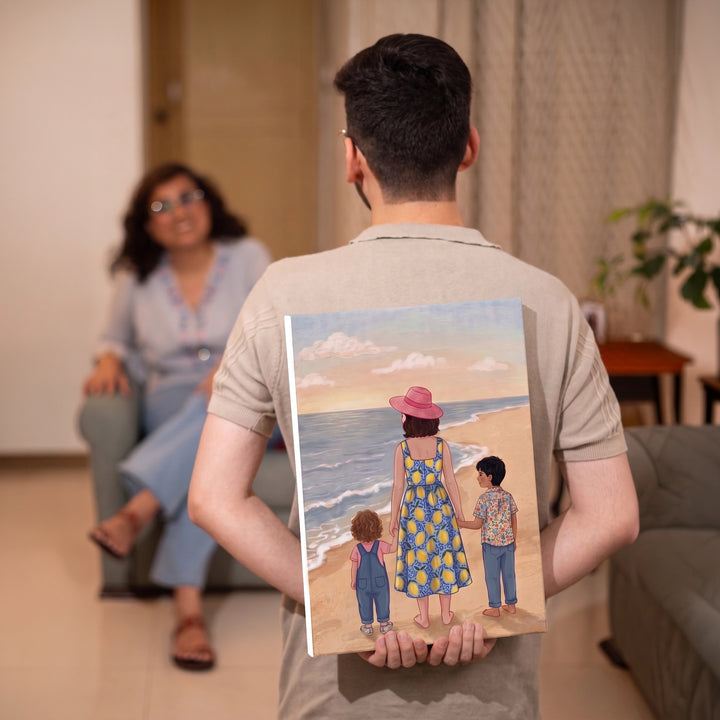 Mom By The Beachside | Canvas Frame