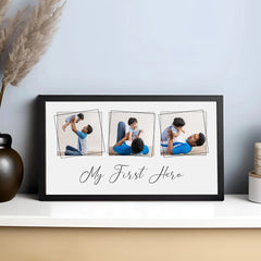 My First Hero | Personalized Dad Collage Frame | 3 Photos, Landscape