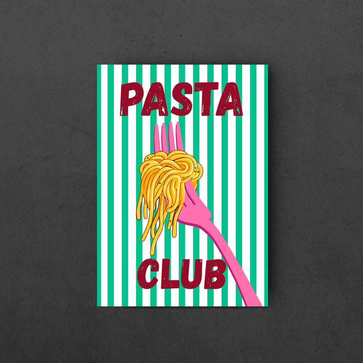 Pasta Club Wall Art - poster of Pasta and the forkillustration with Pasta Club text