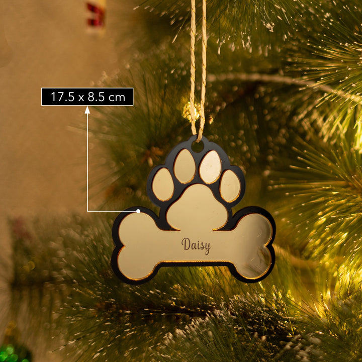 Personalized Dog Paw & Bone Tree Hanging