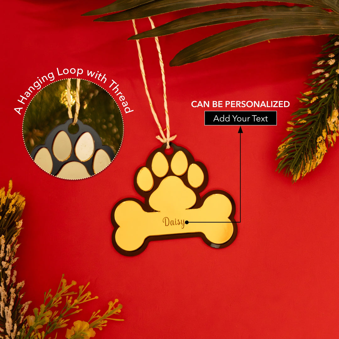 Personalized Dog Paw & Bone Tree Hanging