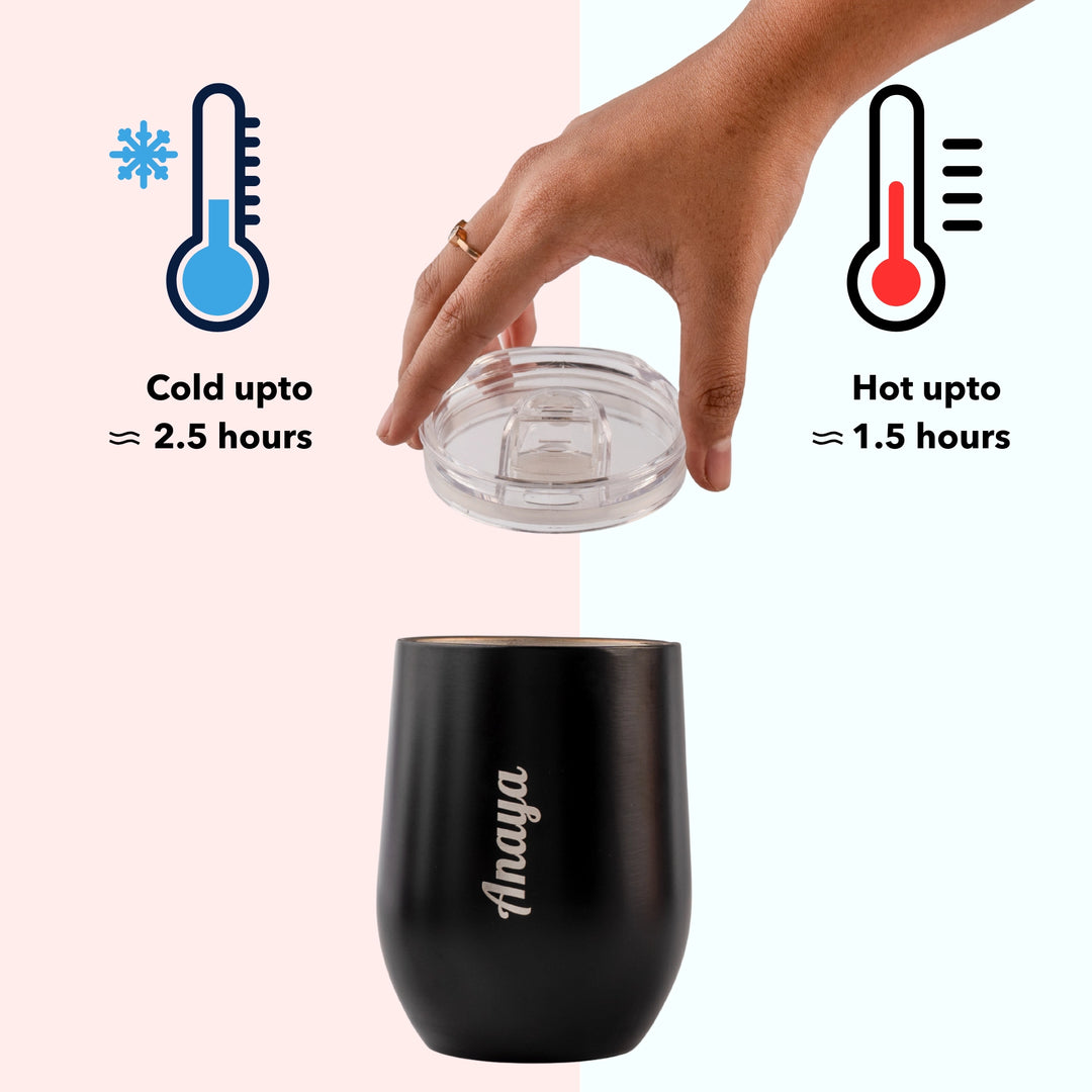 Personalized Dome Black Cup | 400 ml