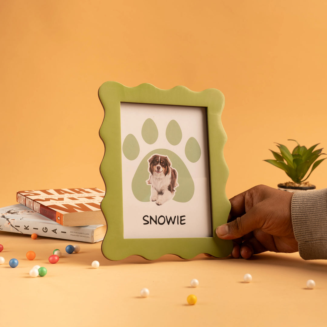 Personalized Paw Pet Frame - Pastel Green