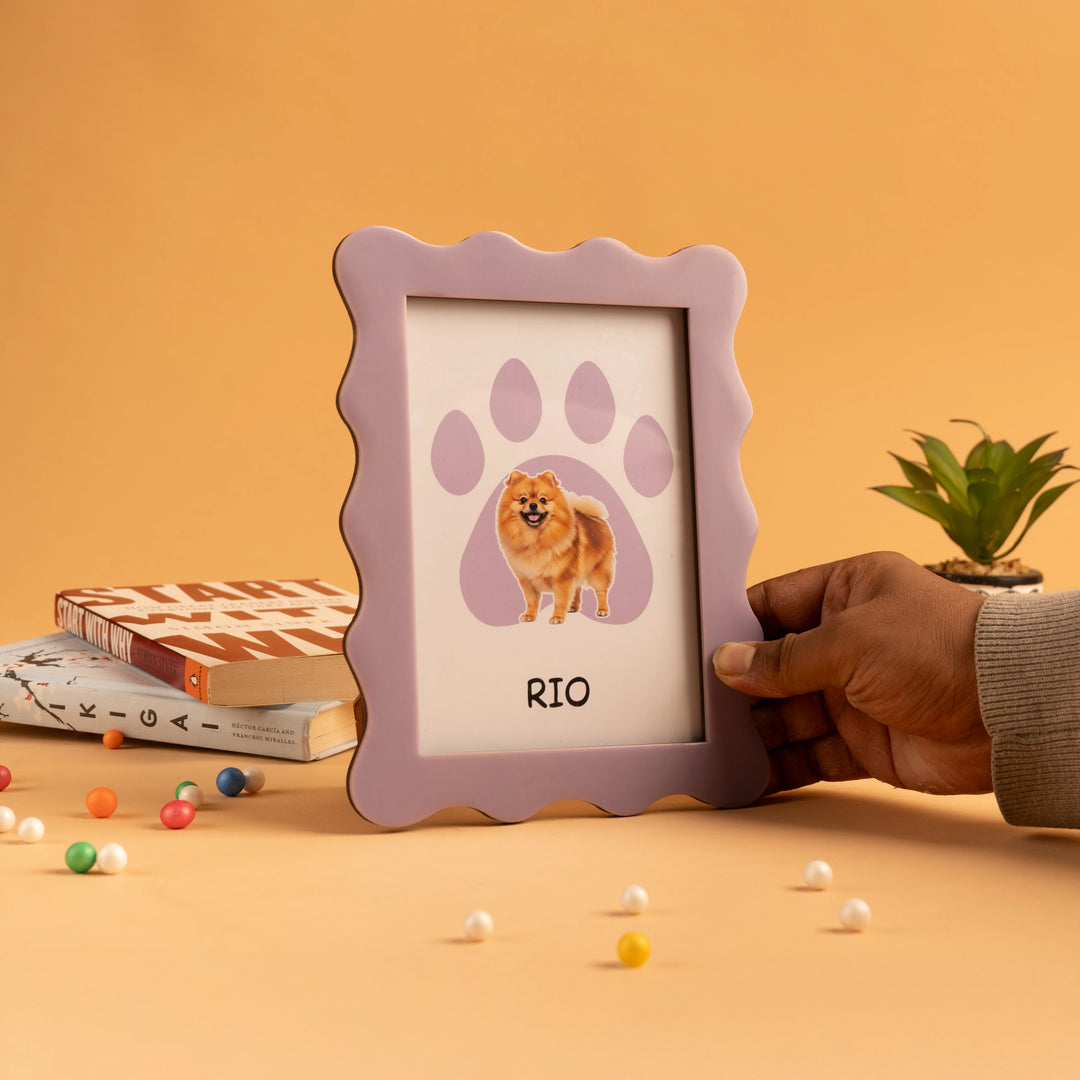 Personalized Paw Pet Frame - Pastel Violet
