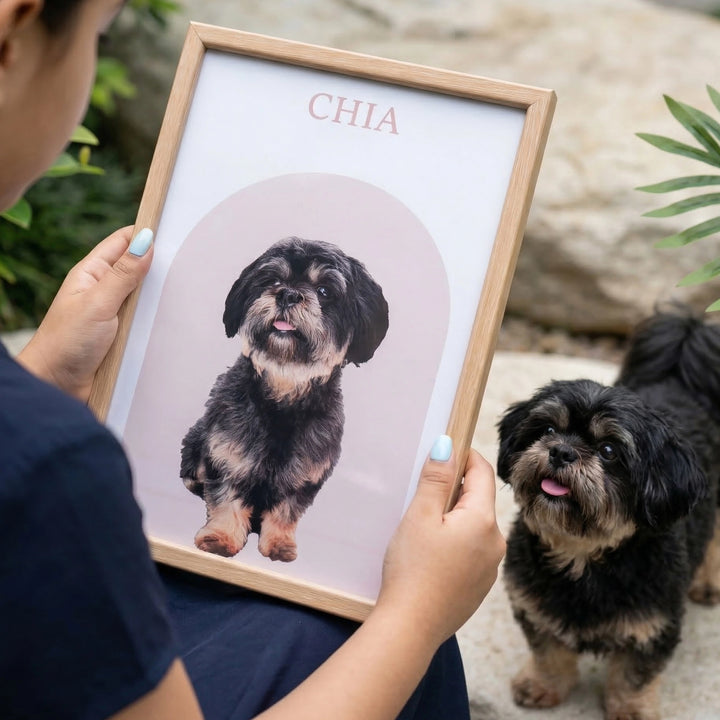 Pet Photo - Personalized Frame | A4 Light Brown