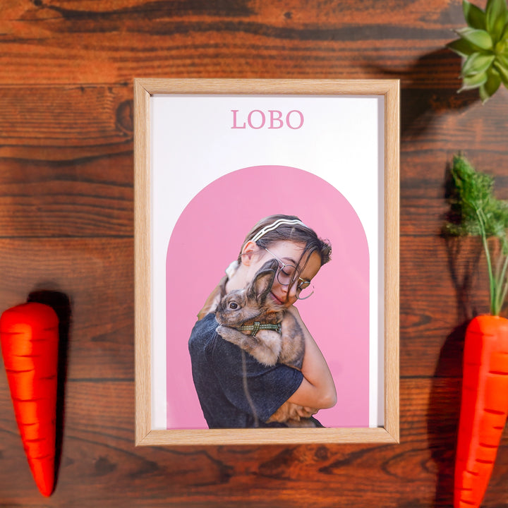 Pet Photo - Personalized Frame | A4 Light Brown