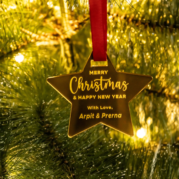 Personalized Star Tree Hanging - Golden