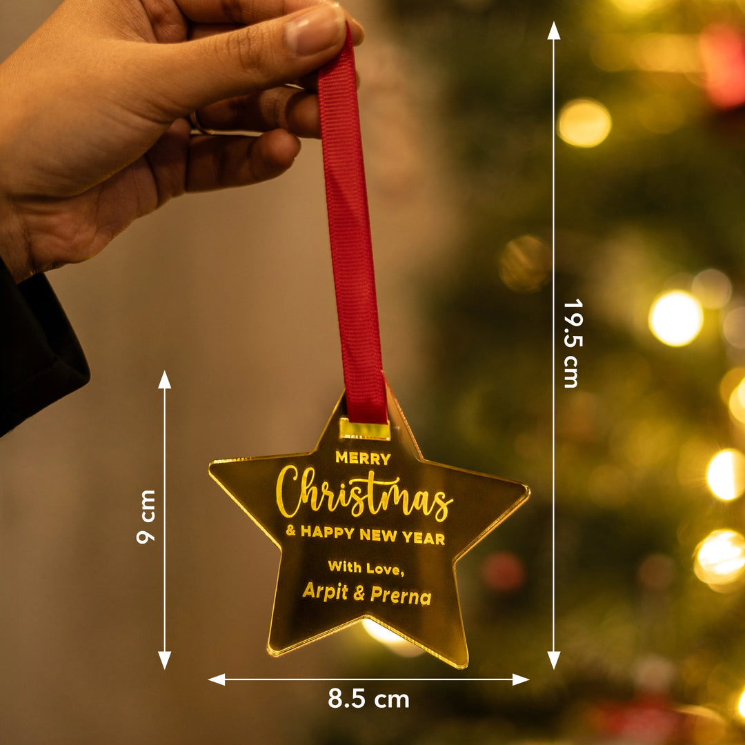 Personalized Star Tree Hanging - Golden