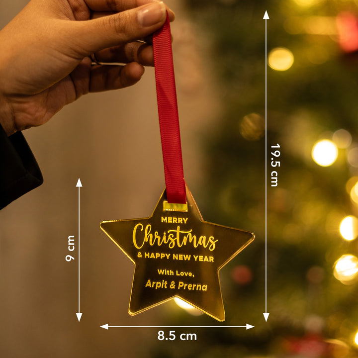 Personalized Star Tree Hanging - Golden