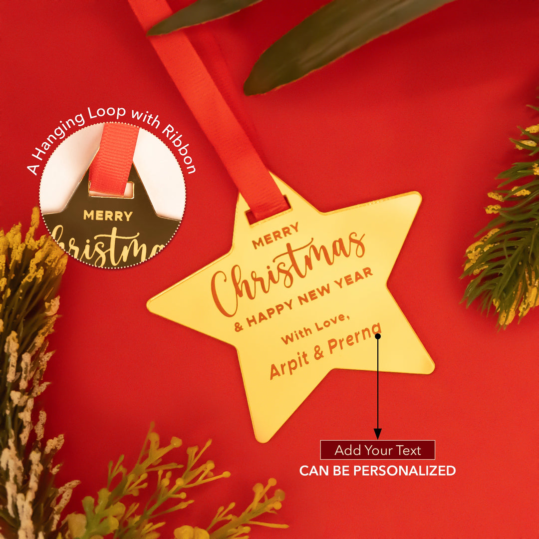 Personalized Star Tree Hanging - Golden