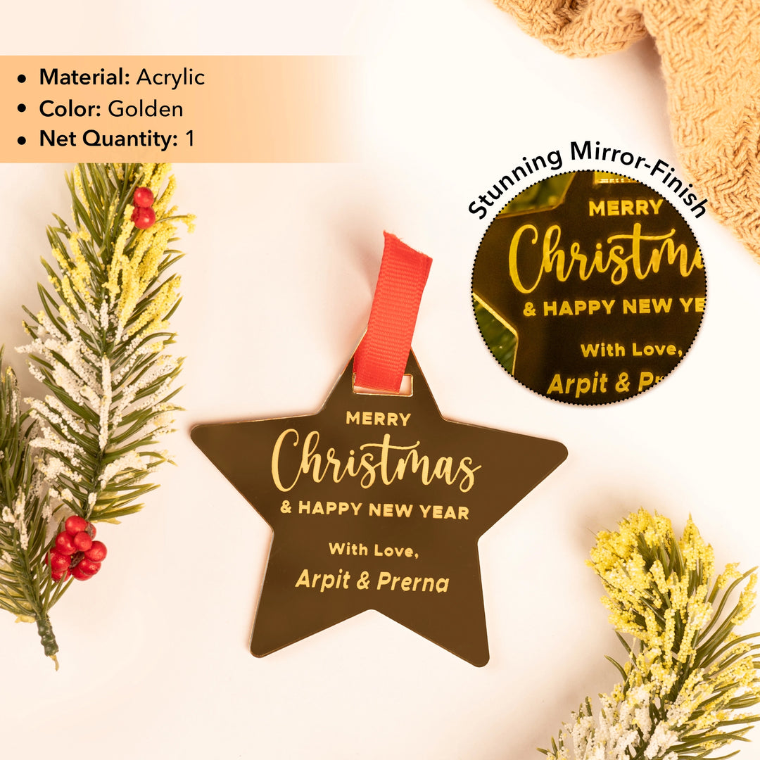Personalized Star Tree Hanging - Golden