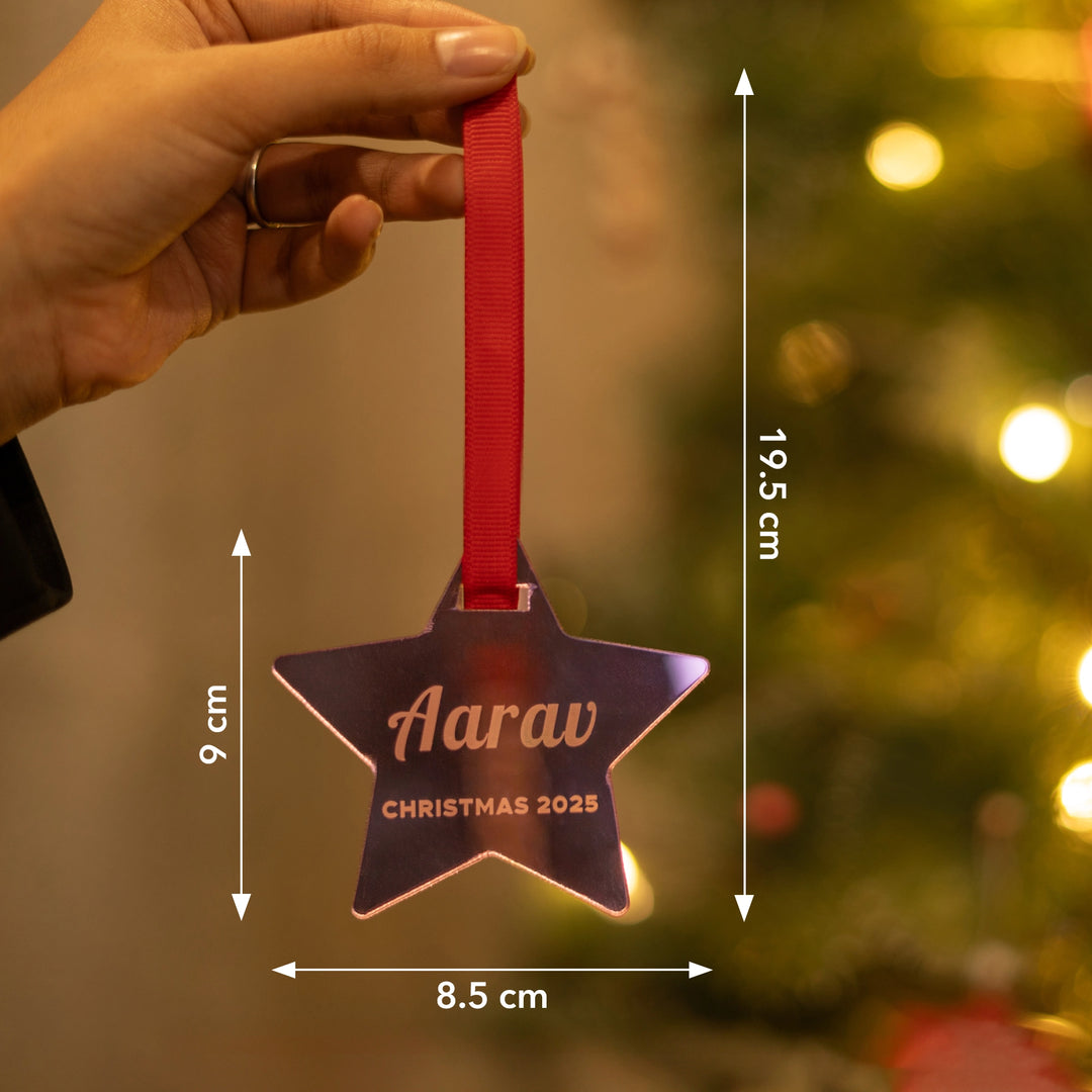Personalized Star Tree Hanging - Rose Gold
