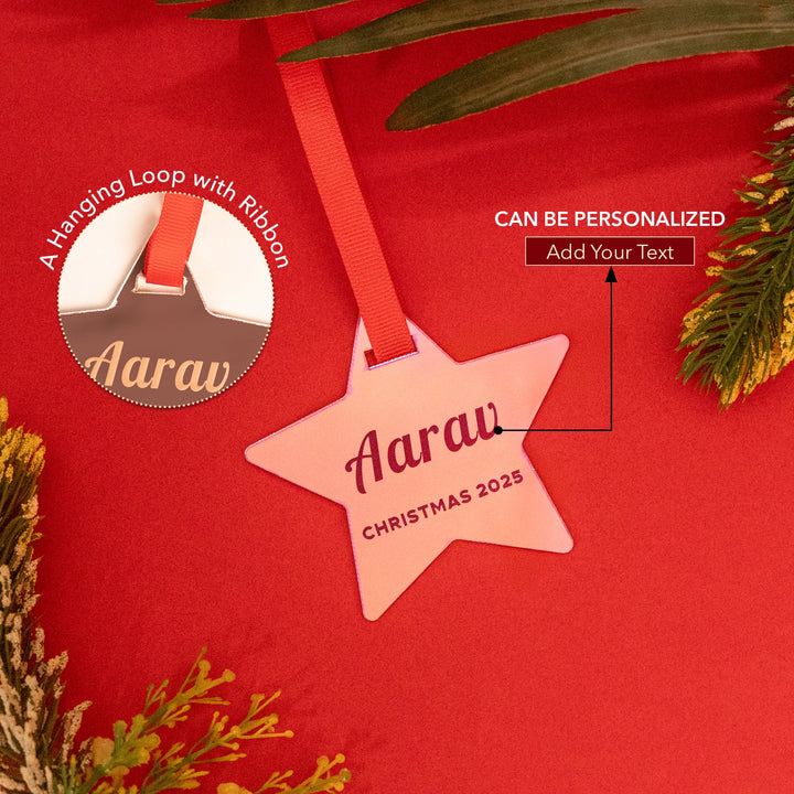 Personalized Star Tree Hanging - Rose Gold