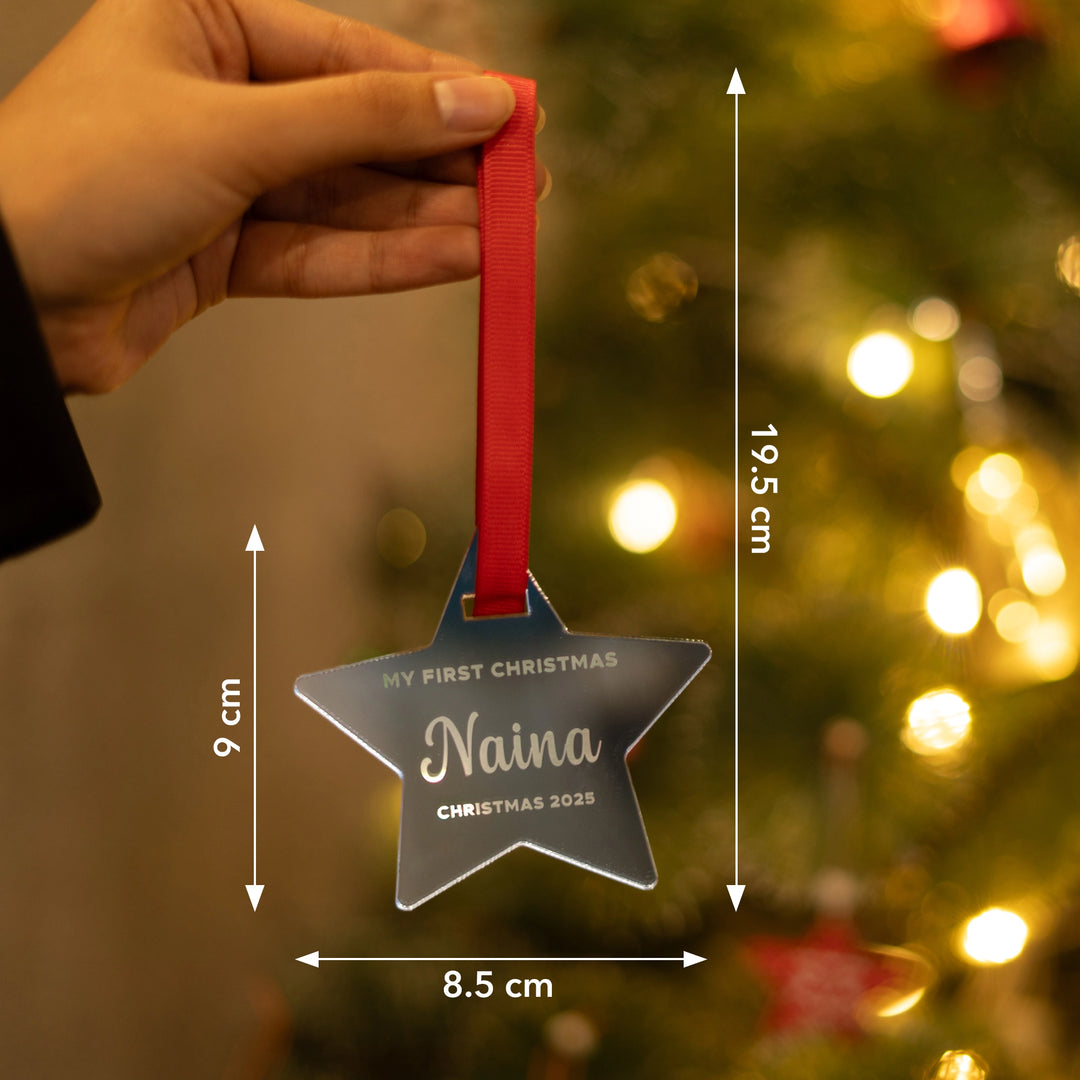Personalized Star Tree Hanging - Silver