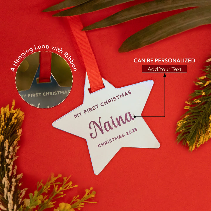 Personalized Star Tree Hanging - Silver