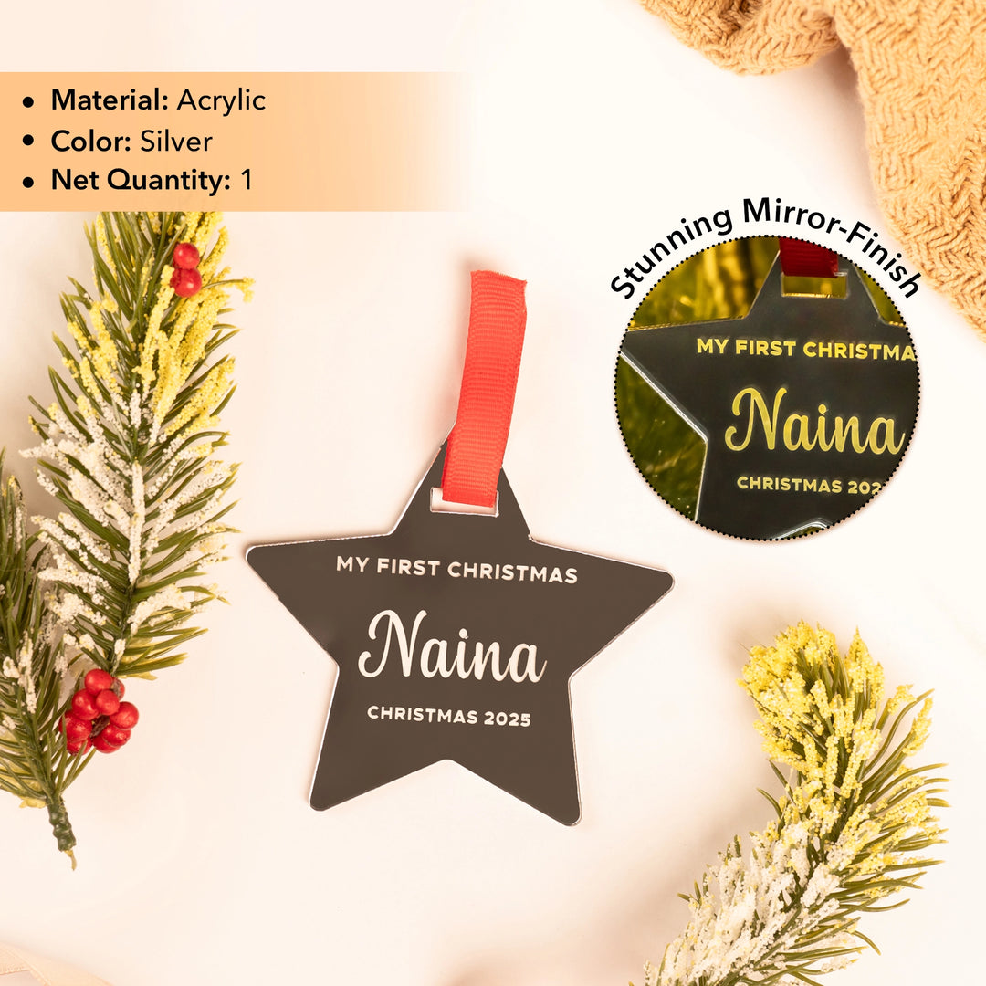 Personalized Star Tree Hanging - Silver