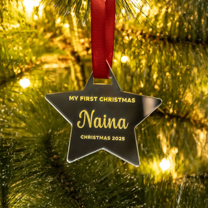 Personalized Star Tree Hanging - Silver