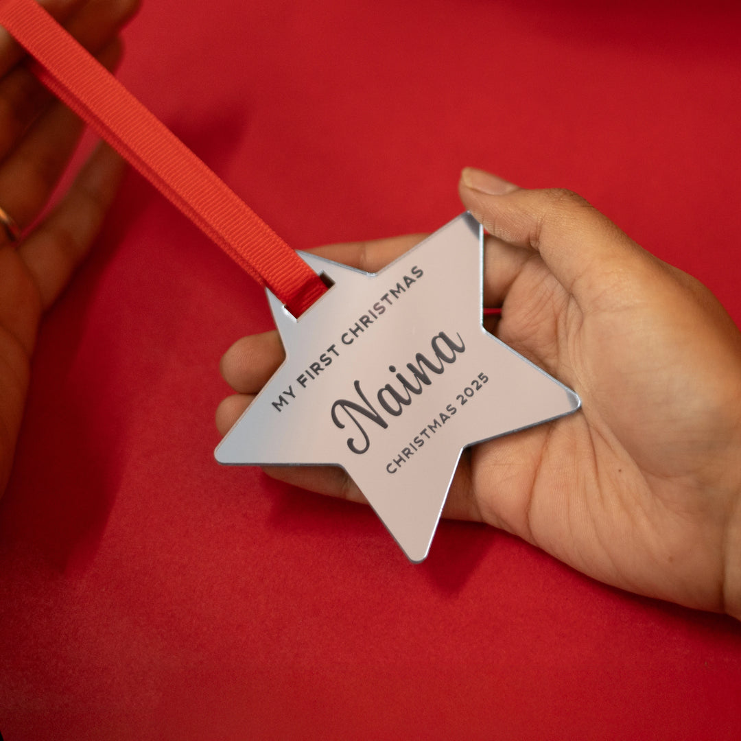 Personalized Star Tree Hanging - Silver