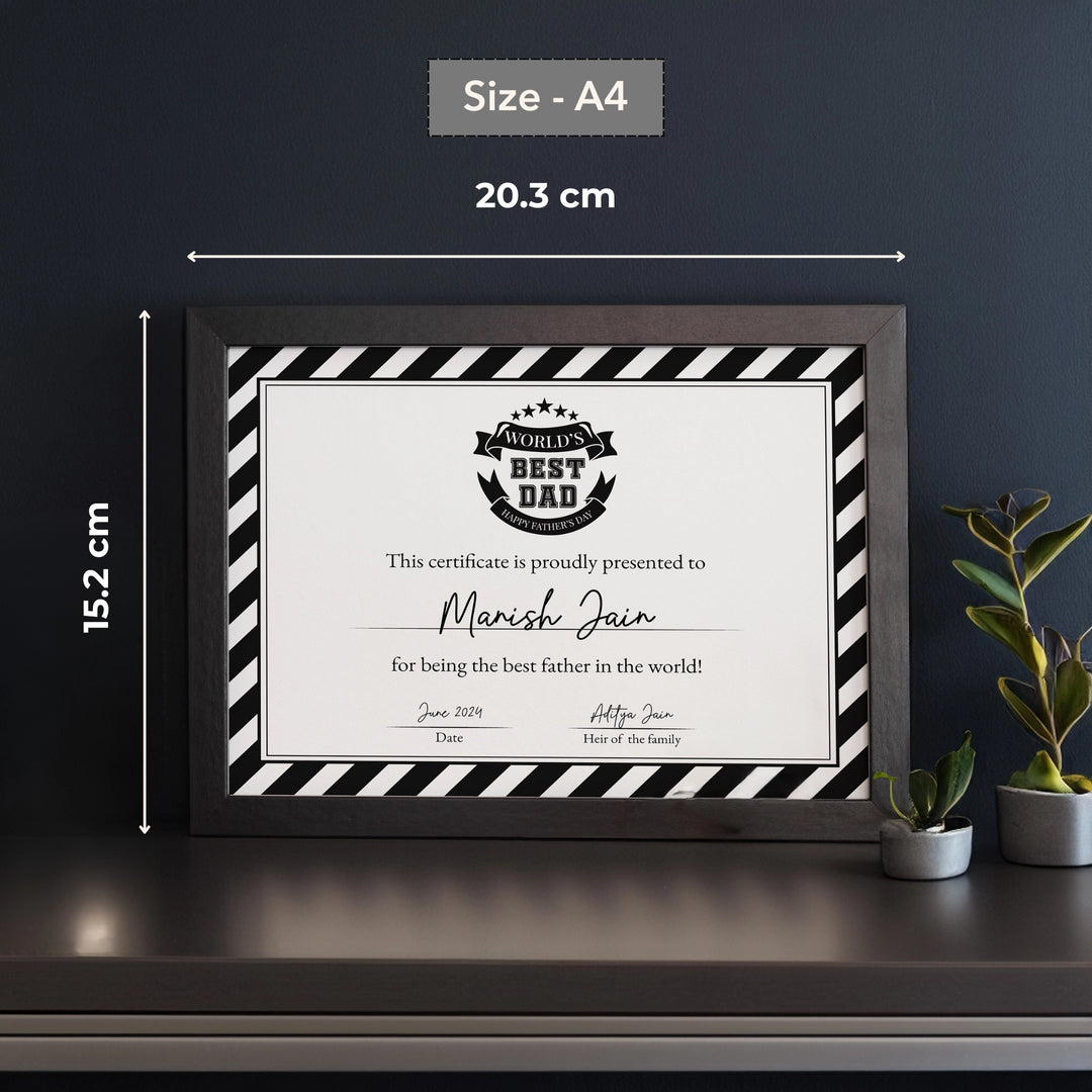 World's Best Dad Certificate