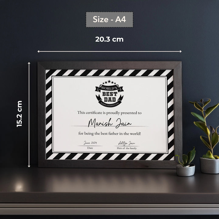 World's Best Dad Certificate
