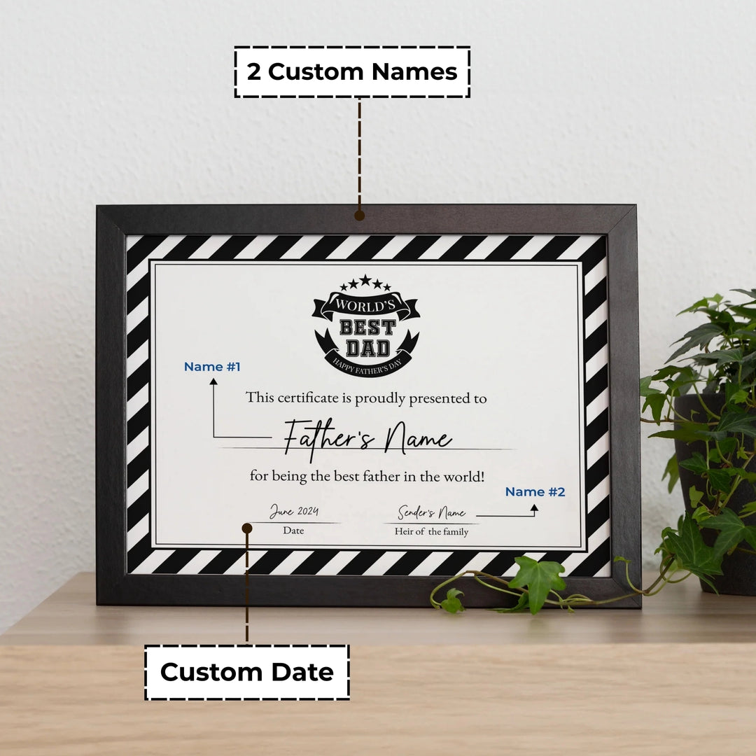 World's Best Dad Certificate