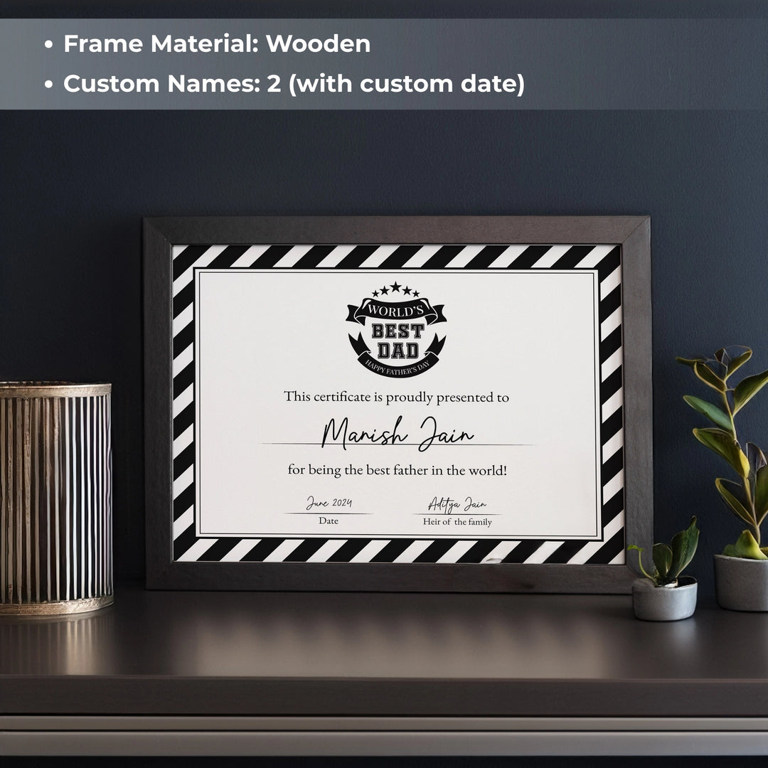 World's Best Dad Certificate