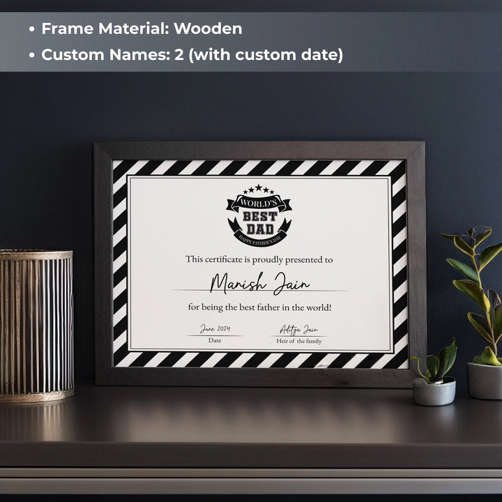 World's Best Dad Certificate