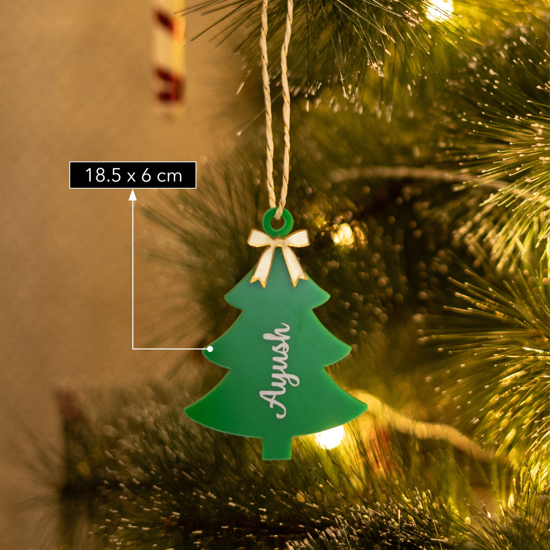 Personalized Xmas Bow Tree Hanging