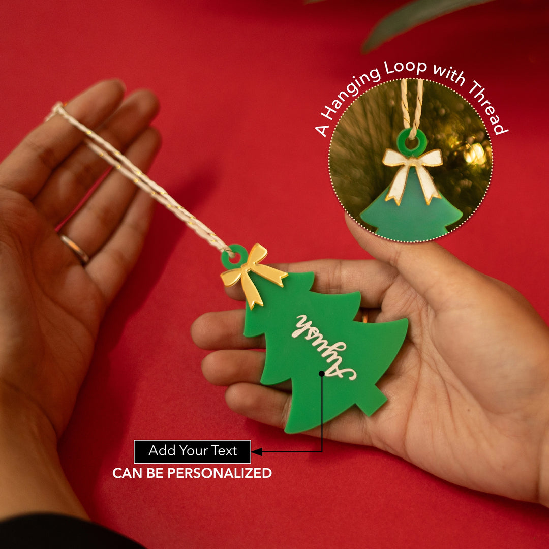Personalized Xmas Bow Tree Hanging