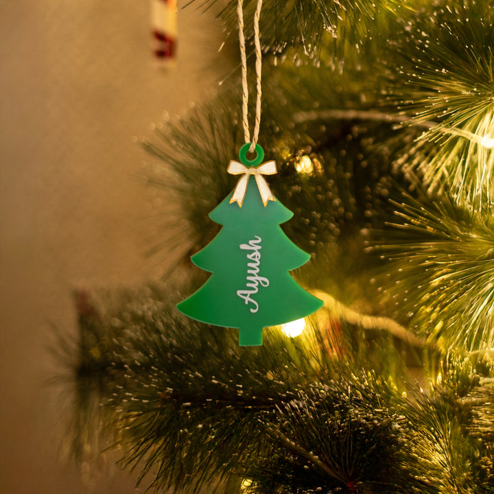 Personalized Xmas Bow Tree Hanging