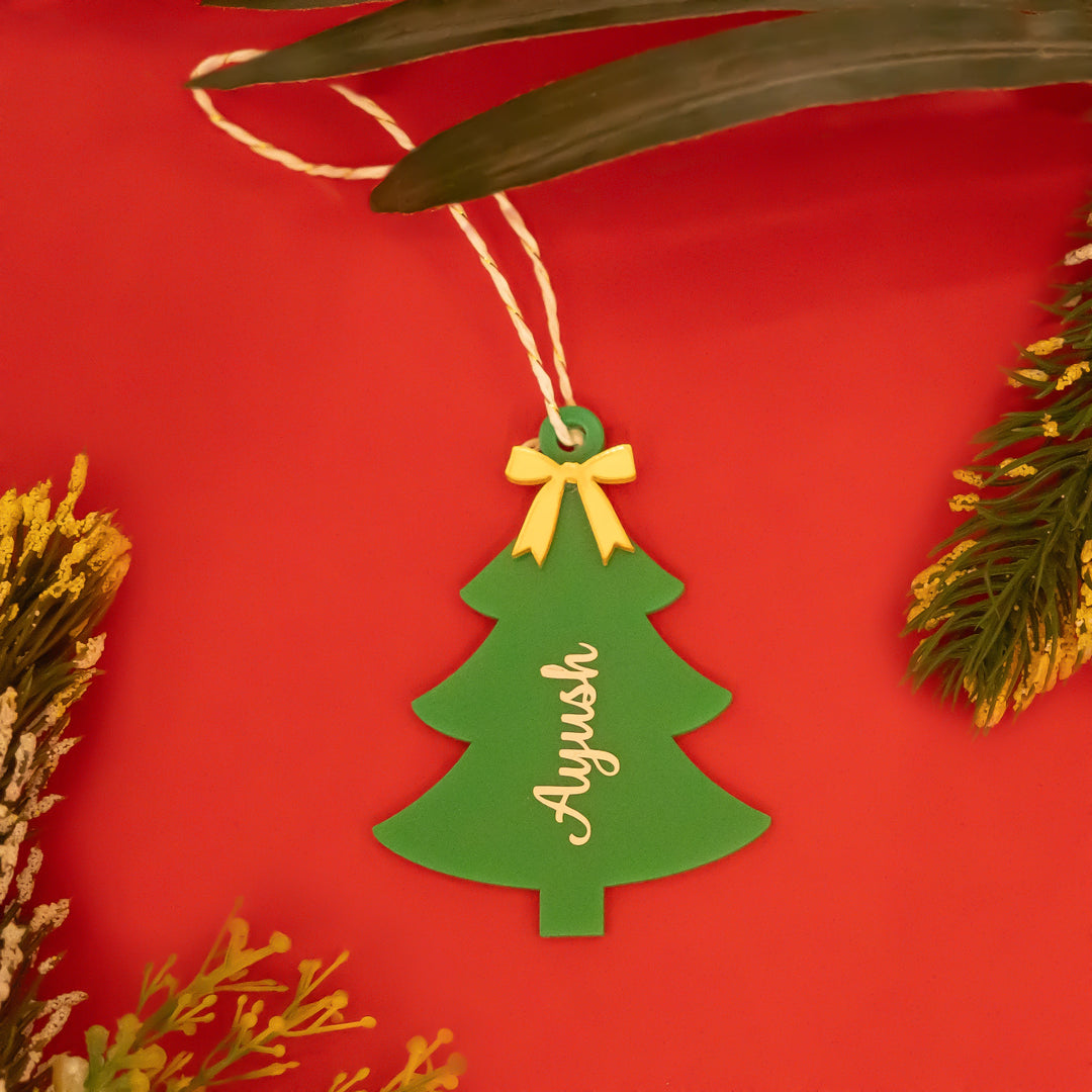 Personalized Xmas Bow Tree Hanging