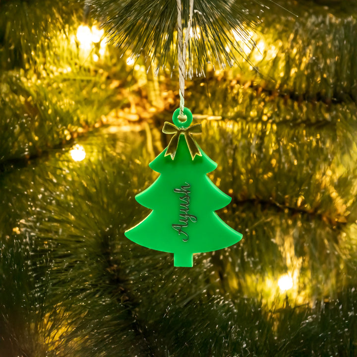 Personalized Xmas Bow Tree Hanging
