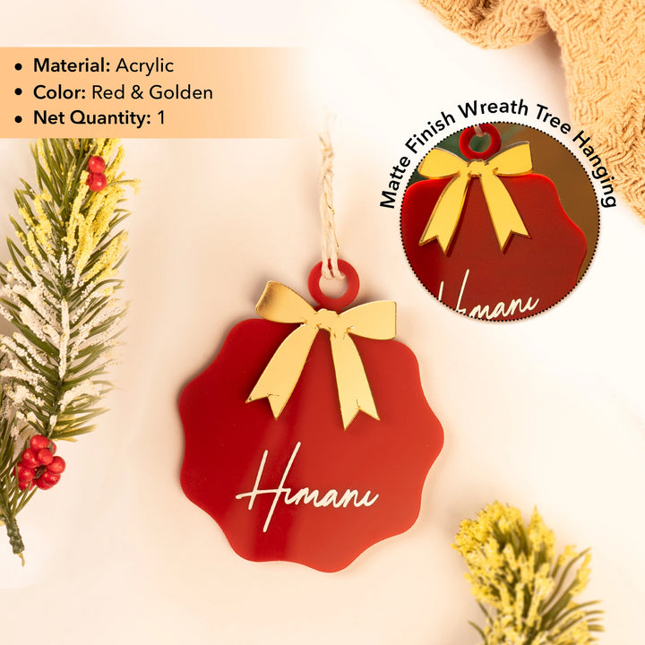 Personalized Xmas Wreath Tree Hanging