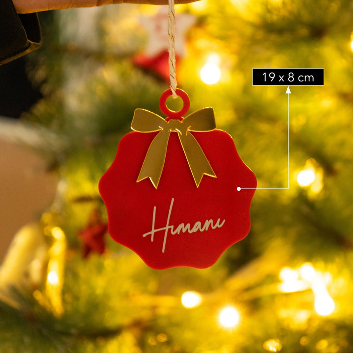 Personalized Xmas Wreath Tree Hanging