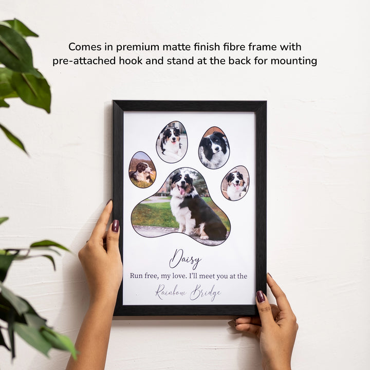 Pet Memorial - Personalized Photo Frame | A4 Black