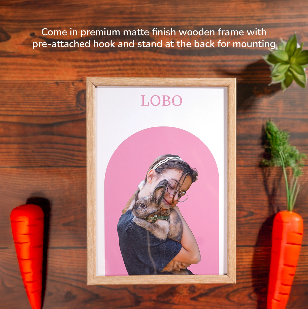 Pet Photo - Personalized Frame | A4 Light Brown