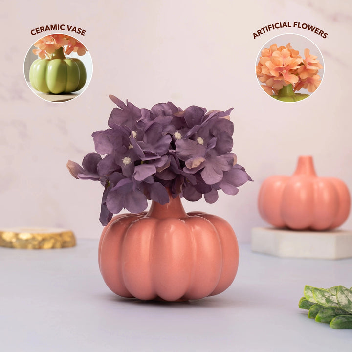 Pumpkin Shaped Ceramic Table Vase