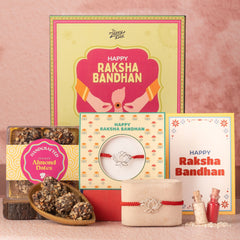 Pure Silver Lotus Rakhi Combo